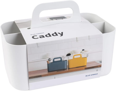 BLUE GINKGO Multipurpose Caddy Organizer - Stackable Plastic Caddy with Handle | Desk, Makeup, Dorm Caddy, Classroom Art Organizers (Made in Korea...
