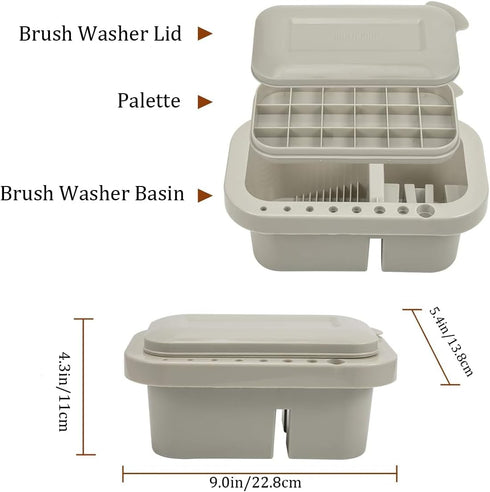 Multi-Function Paint Brush Cleaner Paint Brush Washer Holder and rganizers with Palette for Acrylic, Watercolor, and Water-Based Paints Oil Painti...