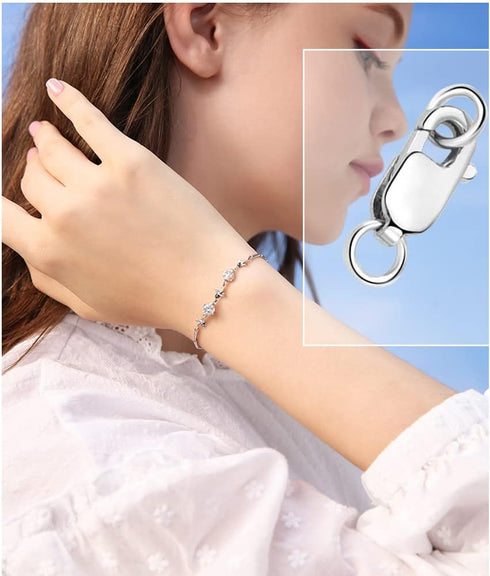 925 Sterling Silver Lobster Claw Clasp 12pcs with Closed Jump Rings, Small Connector with Jump Ring for Necklaces Jewelry Bracelet Making Supplies...