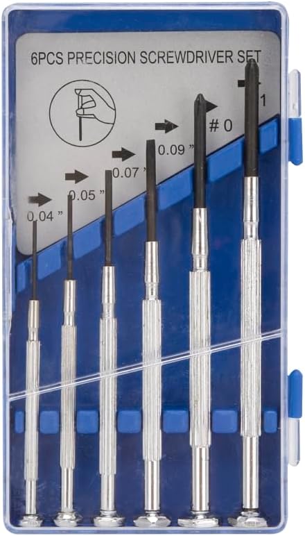 Edward Tools 6 Piece Precision Screwdriver Set and Case - Small Screwdrivers For Electronics, Glasses, Toys, Watches, Computers, Sewing Machine - ...