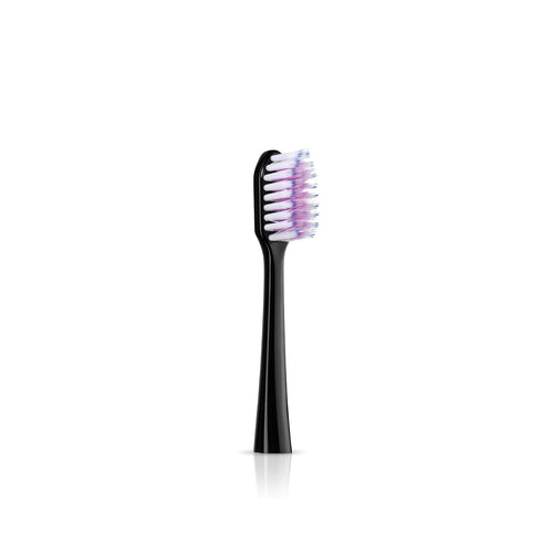 GUM Sonic Powered Toothbrush Refills, Tapered Bristles Clean Below The Gumline, Black 2ct. (Pack of 2)...