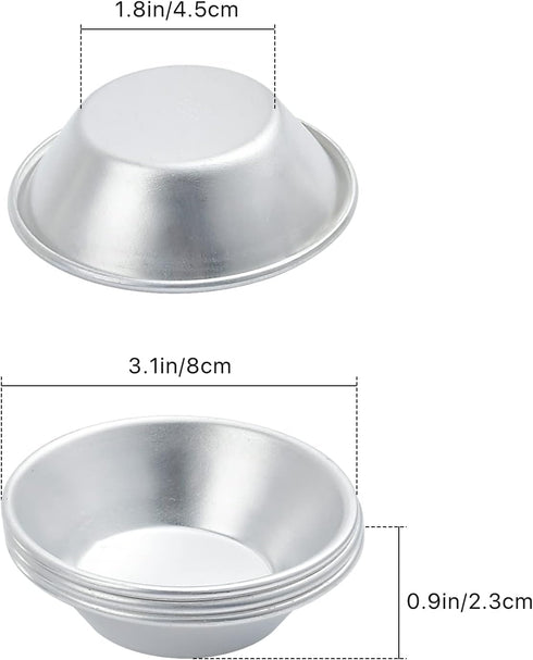 25 Pack Egg Tart Molds, Puto Molder Cookie Steamer Dessert Molds, Small Aluminum Nonstick Pans Pie Molds for Baking Pies Cupcakes Mini Cakes Puddi...
