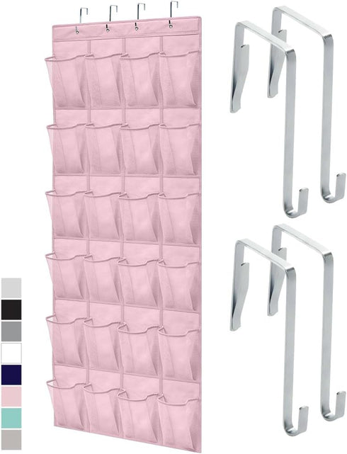 Gorilla Grip Slip Resistant Breathable Space Saving Mesh Large 24 Pocket Shoe Organizer, Up to 40 Pounds, Over the Door, Sturdy Closet Storage Rac...