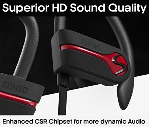 SENSO Bluetooth Headphones, Best Wireless Sports Earphones w/Mic IPX7 Waterproof HD Stereo Sweatproof Earbuds for Gym Running Workout 8 Hour Batte...