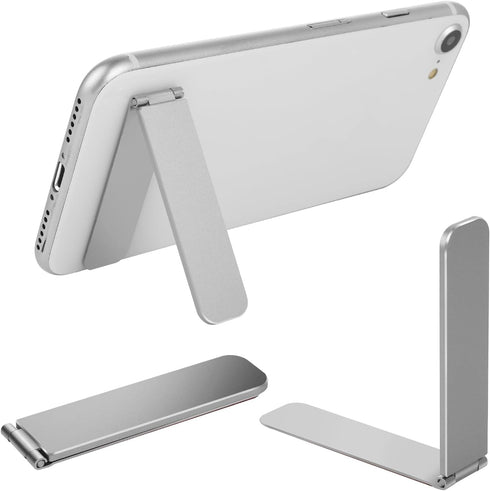Ultra-Thin Cell Phone Holder, Adjustable Mini Alloy Phone Kickstand Portable Foldable Phone Stand Adjustable Angle for Mobile Phone Tablet Univers...
