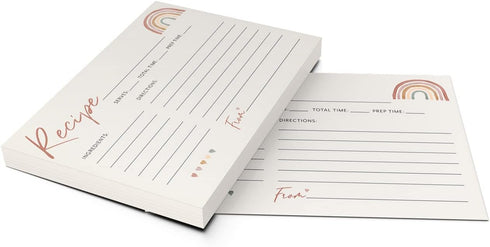 Printed Party Recipe Cards, Rainbow Boho Theme, Set of 50...
