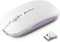 Wireless Bluetooth Mouse, Rechargeable LED Dual Mode Mouse (Bluetooth 5.2 and USB Receiver) Portable Silent Mouse,for Laptop/Desktop/Tablet(White)...