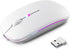 Wireless Bluetooth Mouse, Rechargeable LED Dual Mode Mouse (Bluetooth 5.2 and USB Receiver) Portable Silent Mouse,for Laptop/Desktop/Tablet(White)...