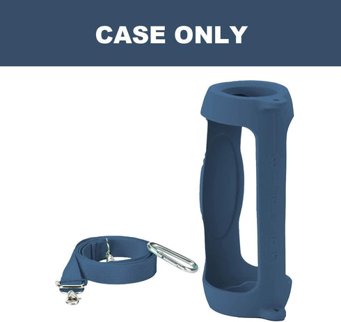 for JBL Charge 5 Waterproof Bluetooth Speaker Silicone Cover Case, Portable Silicone Travel Case with Carabiner, Protective Skin Case (Blue Case) ...