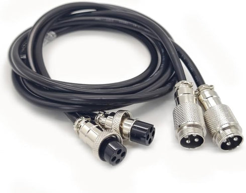 3.28 ft GX16 4 Pin Male to Female Head Aviation Cordset, GX16 4Pins Female to Male Connector Electrical Cable Panel Mount Circular Metal Aviation ...
