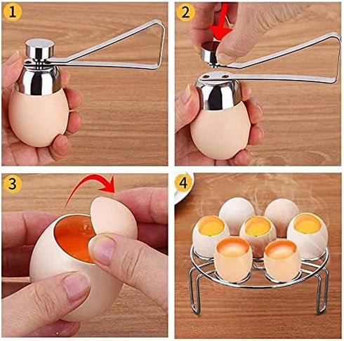 COLIBROX 1Pack Egg Cracker Topper, Ashero Stainless Steel Egg Opener Eggshell Cutter Kitchen Remover Tool for Raw/Soft Hard Boiled Egg...
