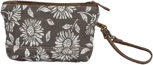 Myra Bag Sunflower Pouch Upcycled Wristlet Bag S-1286...