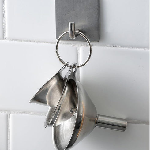 Kitchen Funnels Set for Bottles, 3pc Small/Medium/Large Food Grade Stainless Steel Metal Funnels with 2 Cleaning Brushes for Liquids, Essential Oi...
