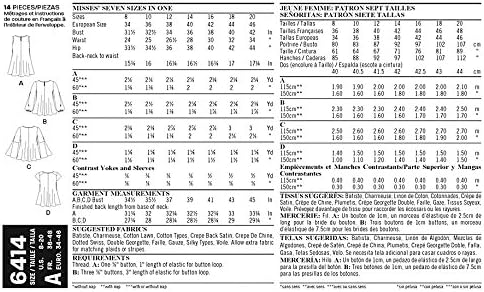 NEW LOOK Patterns Misses' Tunic and Top with Neckline Variations Size: A (8-10-12-14-16-18-20), 6414...