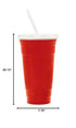 G.E.T. SC-32-SET-R Red 32 oz. Reusable Plastic Tumbler Set, 1 Count (Pack of 1)...