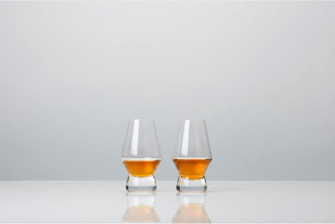Viski Footed Crystal Scotch Glasses Set of 2 - Premium Liquor Drinking Glass, Classic Whiskey Bourbon Glasses and Scotch Glass Gift Set, 8 oz...