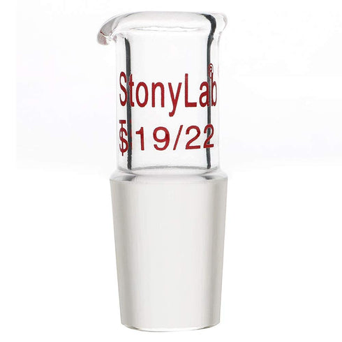 stonylab Glass Pour Out Adapter, Borosilicate Glass Liquid Pouring Adapter with 19/22 Ground Inner Joint for Laboratory Lab Supply...