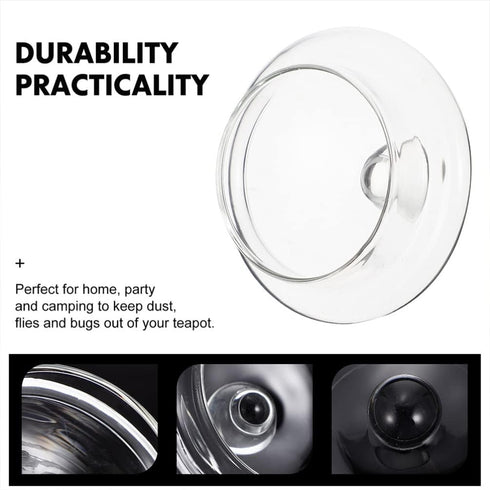 UPKOCH Tea Steeper Tea Steeper 4 Pack Glass Teapot Lid Replacement Teapot Strainer Covers Tea Filters Lids Tea Steepers Covers Teapot Spare Part G...