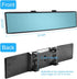 Car Rearview Mirror 12 Inch HD Glass Anti Glare Clip On Panoramic Wide Angle Car Interior Rear View Mirror Accessories for Car SUV Trucks (Blue)...