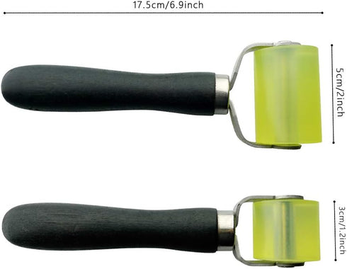 2pcs Car Vehicle Sound Deadener Application Rolling Car Audio Sound Deadening Wheel Roller 2" and 1.2" with Handle...