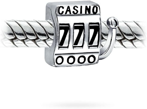 Travel Vacation Good Luck Casino Ace Of Hearts Poker Player Tourism Las Vegas Lucky Cards Slot Machine Dangle Charm Bead .925 Sterling Silver Fits...