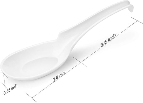 Hiware 12-piece Asian Soup Spoons, Rice Spoons, Chinese Won Ton Soup Spoon - Notch and Hook Style, White...