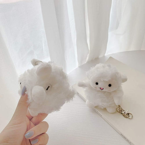 Yatchen Plush Case Compatible with AirPods 1&2, Cute 3D Cartoon Fur Sheep Design Funny Cover with Keychain Protective Case...