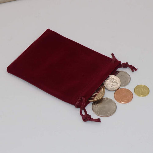 HRX Package Mini Velvet Gift Bag with Drawstring,20PCS Burgundy Red Velvet Cloth Jewelry Pouches (3x4 inches)...