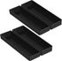 Teling 4 Pcs Large Black Basics Rectangular Plastic Desk Organizer, Half Accessory Tray, Tabletop Bathroom Tray Plastic Organizer Tray for School ...
