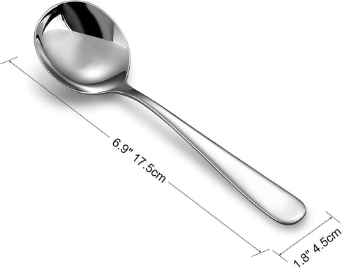 KEAWELL Premium 7" Louise Soup Spoons, 18/10 Stainless Steel, Dishwasher Safe (4)...