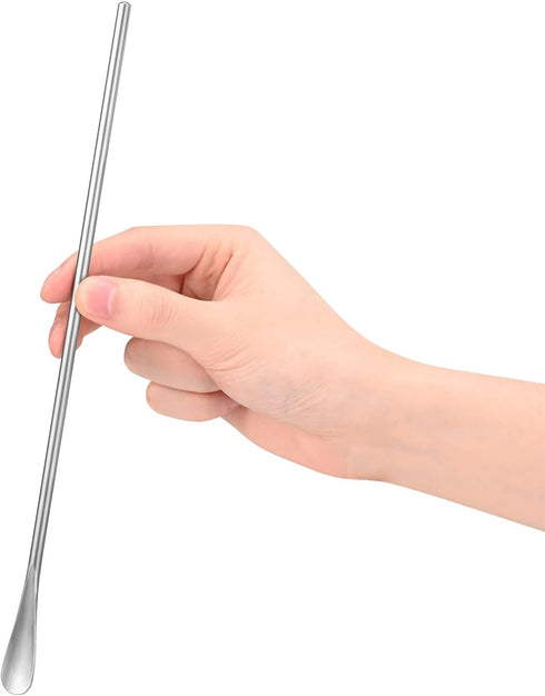10 Inch/25.8cm Coffee Stirrers Spoon,Silver Stainless Steel 304# Coffee Stir Sticks,Round Solid Long Handle Cocktail Beverage Iced Tea Stirring St...