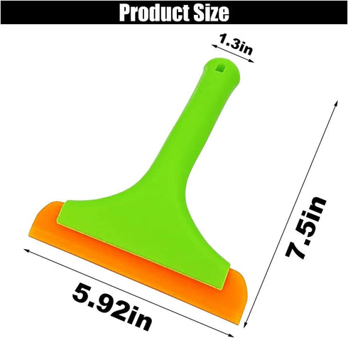 Car Flexible Silicone Squeegee, 5.9" Blade and 7.5" Long Handle Scraper, Auto Water Blade, Water Wiper for Car Window Windshield Mirror Bathroom G...
