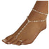 Boho Pearl Barefoot Sandal Anklet Gold Pearl Ankle Bracelet Toe Ring Anklet Vintage Summer Foot Chain Jewelry for Women and Girls (2 Layer)...