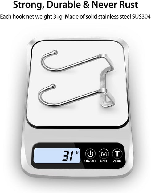 Poeland Over Cabinet Drawer Double Hooks 304 Stainless Steel Narrow Door Hook for Kitchen, Bathroom, Drawer, Wardrobe Door, Cabinet Door, Office C...