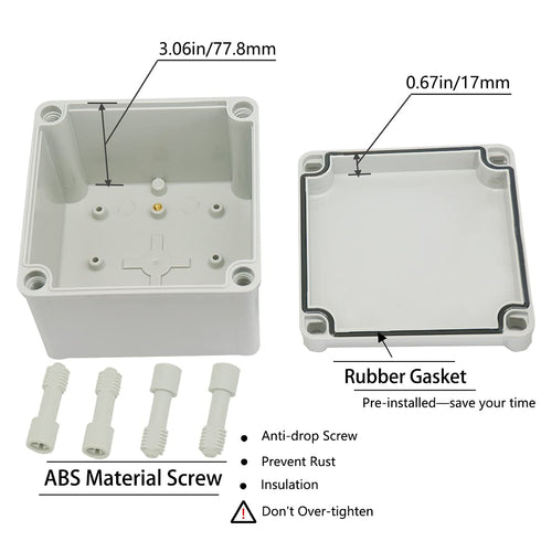Zulkit Junction Box ABS Plastic Dustproof Waterproof IP67 Junction Boxes Universal Electrical Project Enclosure DIY Electronic Project Box Grey 4....