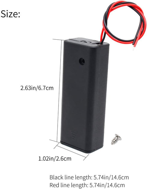 6Pcs AA Battery Holder with Leads Wires ON/Off Switch and Screw Cap Case Back Cover Connection 1.5V Battery Spring Clip Storage Box (1AA)...