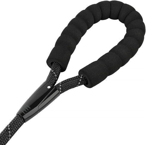 Dog Leash-Heavy Duty Long Dog Leash for Puppy, Small, Medium, and Large Dogs (Black Rope - Handle & Collar, 6 Feet)...