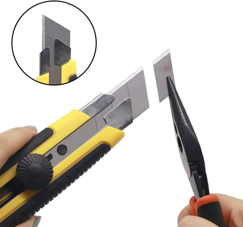 25MM Heavy Duty Utility Knife, Box Cutter with 10pcs SK-5 Retract Blades, Snap-Off Cutters with Rubber Grip for Cardboard, Boxes, DIY Crafts...
