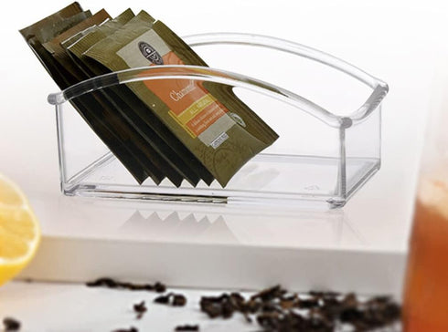 STOBOK Clear Tea Storage Organizer, Acrylic Sugar Packet Organizer Tea Bag Holder Candy Container for Home Office Countertop, Coffee Bar, Cabinet,...