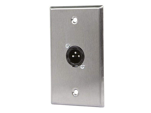 Monoprice 107397 XLR Male 3 -Pin One-Port Zinc Alloy Wall Plate Silver...