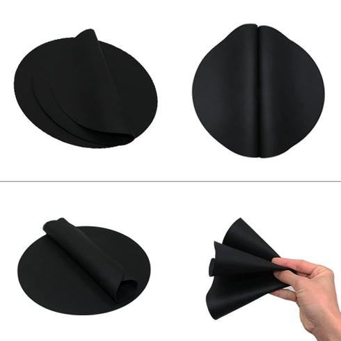 Silicone Microwave Mat 12 Inch, Non Stick Turntable Mat for Kitchen, Multi-Purpose Heat Resistant Oven Mat 2 Pack (Black)...