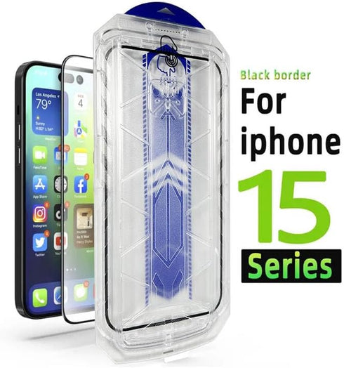 Vortex Phoenix screen protector compatible with iPhone 15 Reusable applicator easy install phone screen protector (Iphone 15 Plus), Clear...