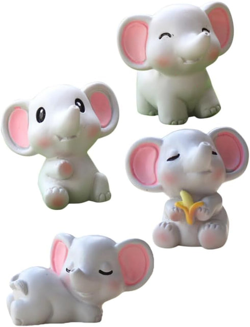 HOMSFOU 4pcs Small Elephant Trinkets Little Elephant Decor Elephant Ornament Garden Statues Outdoor Bookshelf Decor Dollhouse Elephant Toys Animal...