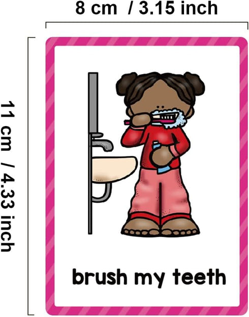 Daily Routines Learning Flashcards, High Frequency Words, Beginning Reading, Kindergarten to 1st, ESL Teaching Materials, Autism Learning Material...
