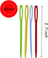 48pcs 2.7" Large Eye Plastic Sewing Needles - Yarn, Lacing, Safety Needles for Children's Craft Projects, 4 Colors...