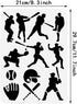 BENECREAT Baseball Player Stencil 12x8" Baseball Pattern Painting Template Reusable Plastic Sports Theme Stencil DIY Art Stencil for Painting on W...