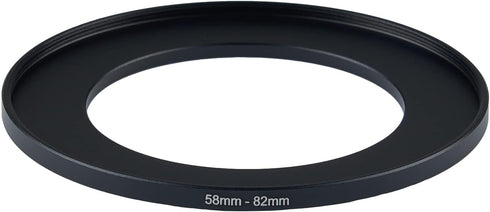 58mm lens to 82mm Camera Lens Adapter 58mm to 82mm Step Up Ring Adapter Ring for all brands of UV ND CPL, with premium lens wiping cloth 2 pack (5...