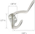 Design House 181958 Double Hat and Coat Hook 3", 5-Pack, Satin Nickel...
