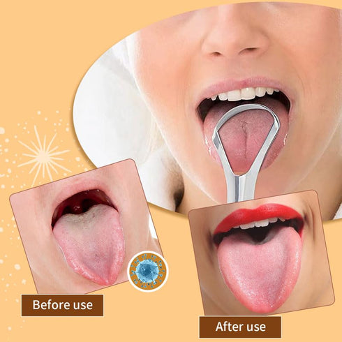 PURECARE 36O Tongue Scraper for Adults. 2 Pack Curved Head, Travel Case. Best Easy to Use Stainless Steel Tongue Cleaner. Top Scrubber for Oral Hy...