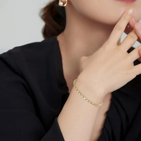 TOPGRILLZ Gold Tennis Bracelet Men Silver Bracelet for Women 1Row 3/4/5/6mm Iced out Cubic Zirconia 14K Gold Plated Gold Jewelry Minimalistic Acce...